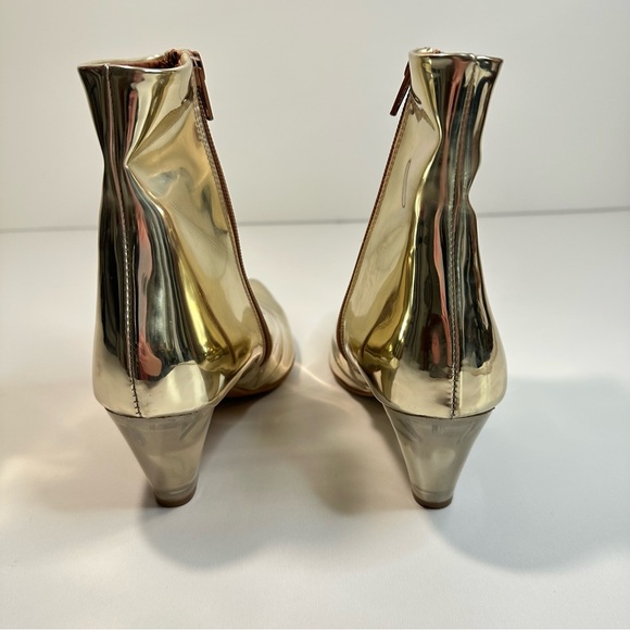 Free People Shiny Gold Ankle Booties Fall Swifties boho Patent Leather size 8 - Picture 12 of 12